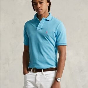 Polo Ralph Lauren Embroidered rider piqué polo men’s blue light size medium